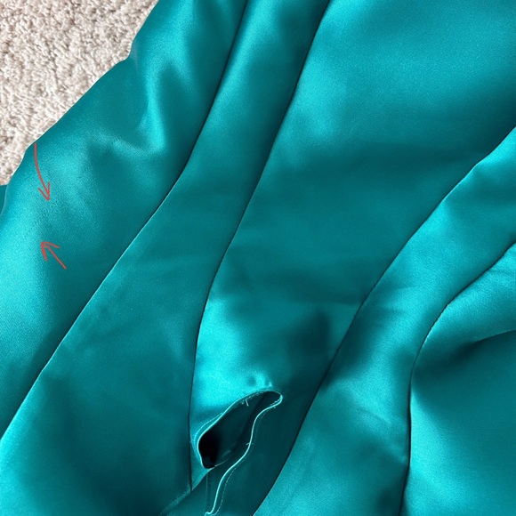 Stunning Jade Green Satin Evening / Formal Mermaid Dress / Gown Size Small - Picture 13 of 13